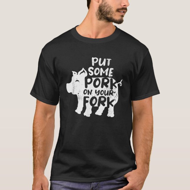 Lägg lite Gris på din Gris-barbecue T Shirt (Framsida)