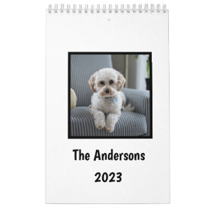 Lägg min Hund Bilder varje månad vit Kalender