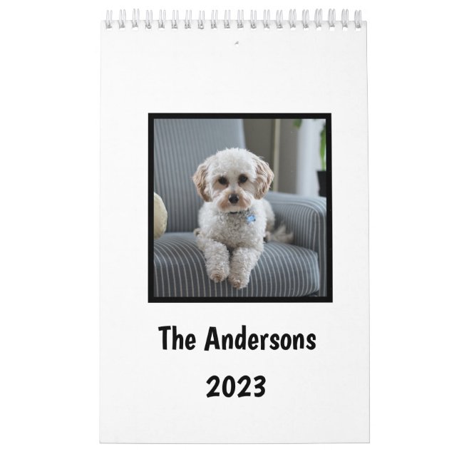 Lägg min Hund Bilder varje månad vit Kalender (Omslag)