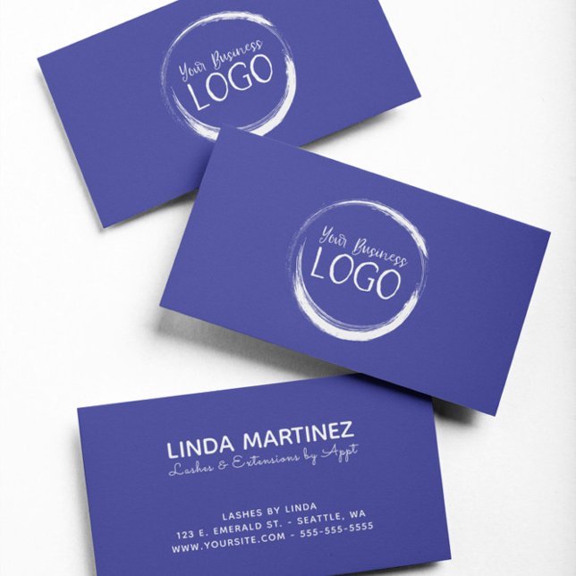 Lägg min vita Logotyp på blå Visitkort (Put My White Logo On Blue Business Card)