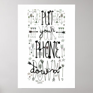 Lägg ner din Mobila färg (regnbågston) Poster