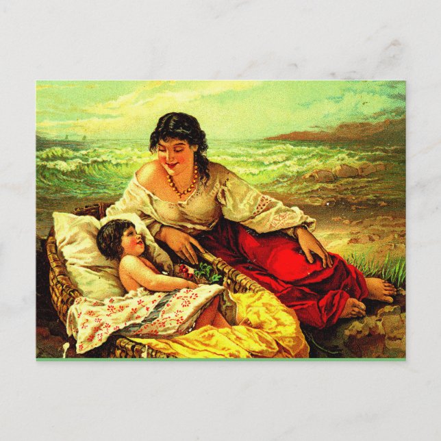 Lägg ner minnen från mor och barn! vykort (Framsida)