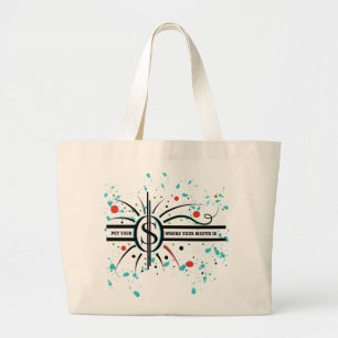 Lägg pengarna där munnen är QUOTE Jumbo Tygkasse