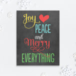 Lägg samman allt svart färgfläcksfärgad Helgdag i  Canvastryck<br><div class="desc">Färgfull och modern anpassningsbar helgdag canvas-konst har formen av frasen "Joy,  Kärlek,  Peace and Merry All" i fet färg och modern text på svart stil-krita.</div>