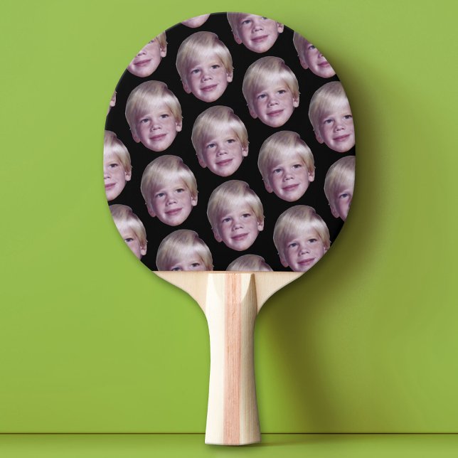 Lägg till 1 Mönster med Flytande huvud, foto med h Pingisracket (Custom Pink Pong Paddle)