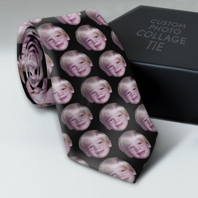 Lägg till 1 Mönster med Flytande huvud, foto med h Slips (Custom Photo Collage Tie - Create Your Own Look)