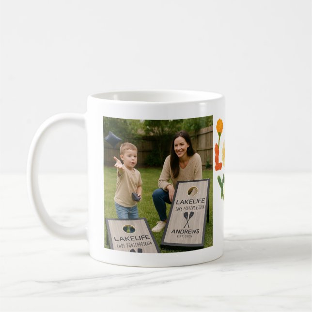 Lägg till 2 bilder - Enkel Collage på båda sidor k Kaffemugg (Vänster)