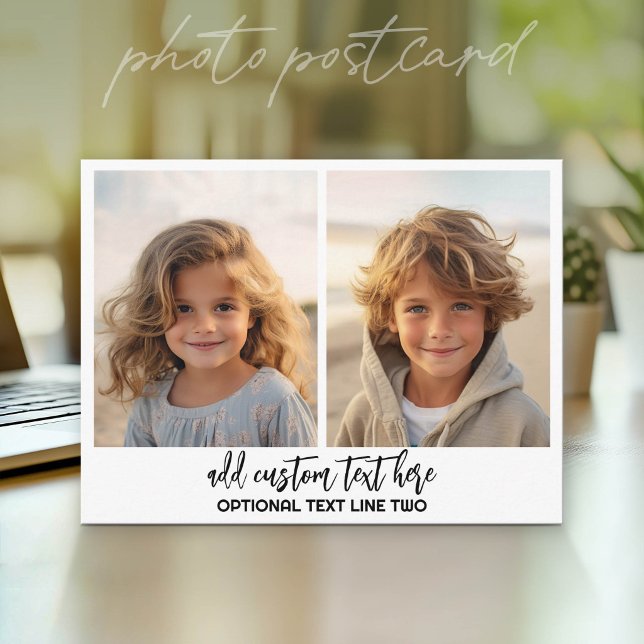 Lägg till 2 foton - Enkel kollage Vykort (Photo Postcard - Customize with your favorite pics)