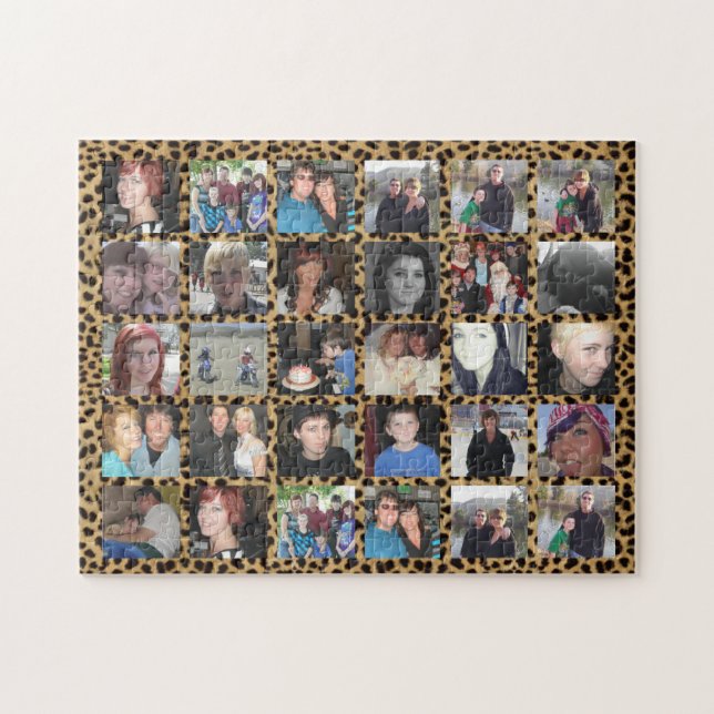 Lägg till 30 Bilder Photo Collage Jigszons Puzzle Pussel (Horisontell)