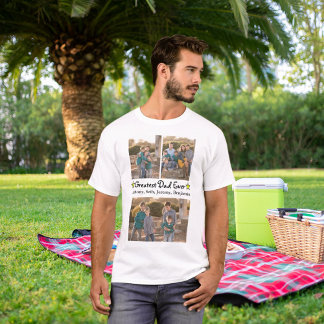 Lägg till 3 fotokollage Underbarare Pappa någonsin T Shirt