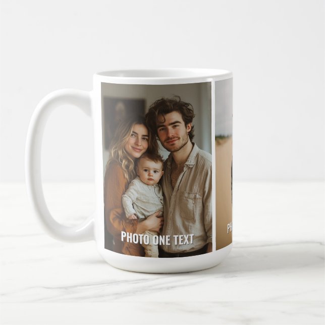 Lägg till 3 foton och text - Enkel kollage - Minim Kaffemugg (Vänster)