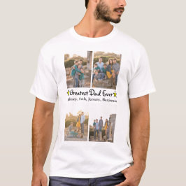 Lägg till 4 fotokollage Underbarare Pappa någonsin T Shirt