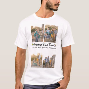 Lägg till 4 fotokollage Underbarare Pappa någonsin T Shirt