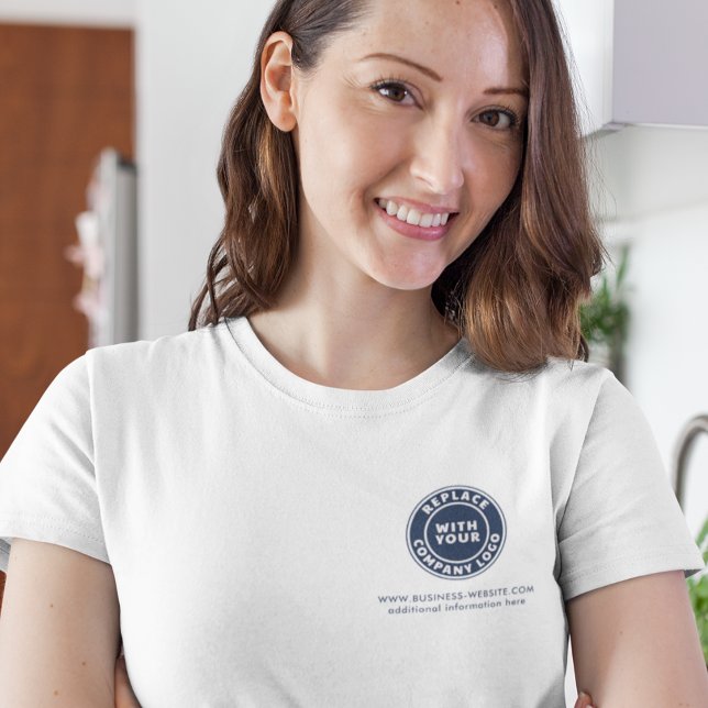 Lägg till affärsautentiseringshändelser på Logotyp T Shirt (Add Your Business Logo Website Company Events T-Shirt)