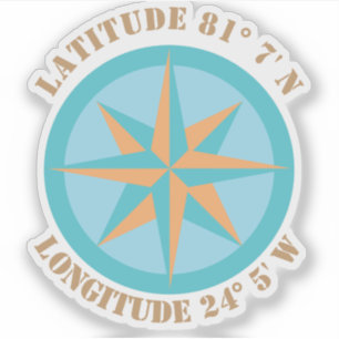 Lägg till all navigering i Latitude Longitud Compa Klistermärken