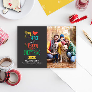 Lägg till allt färgstarkt typografiskt foto julkort