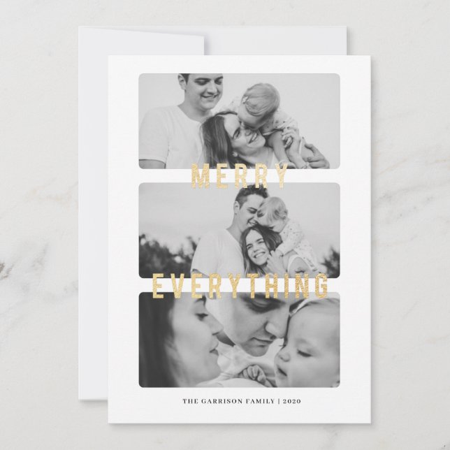 Lägg till allt guldfärgat Helgdag-kort Meddelande (Framsida)