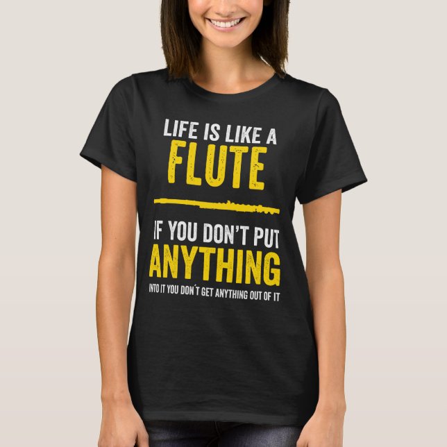 Lägg till allt i IT Music Flute Player Gift T Shirt (Framsida)
