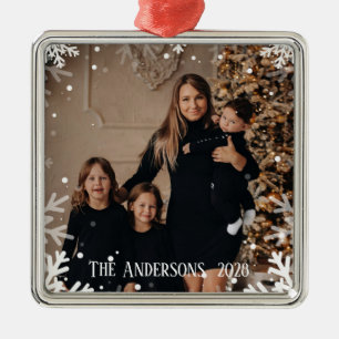 Lägg till anpassad familjejul i Snö Julgransprydnad Metall