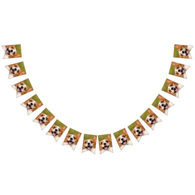 Lägg till anpassad Personlig för foto-Hund Vimplar (Alla)