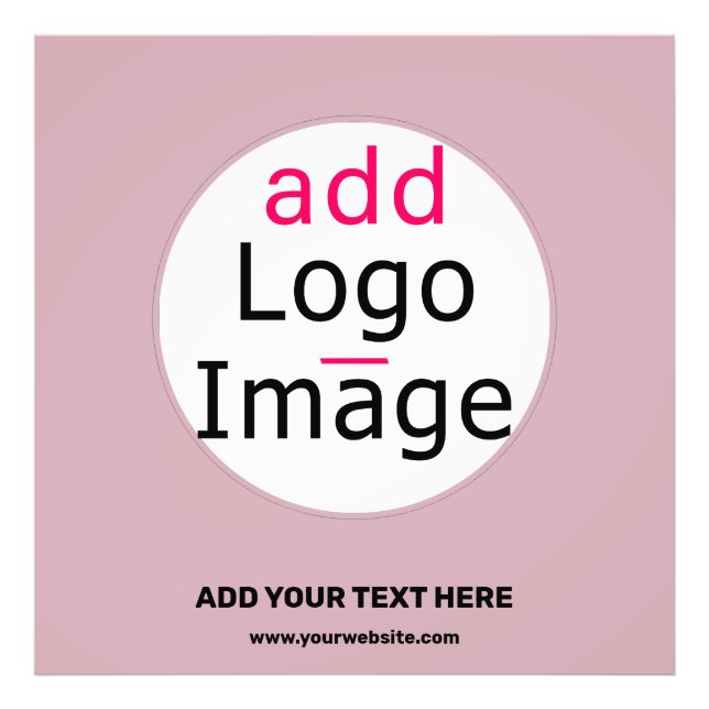 Lägg till Anpassadet Logotyp Business Dusty Ro Fototryck (Framsidan)