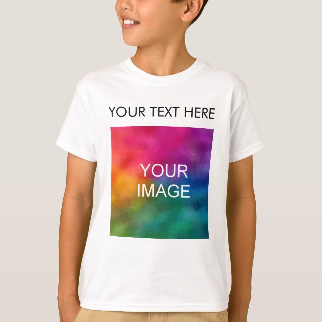 Lägg till Anpassningsbar för bildfototext Mall för T Shirt (Framsida)