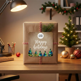 Lägg till Anpassningsbar för Logotyp, företag Julg Fyrkantigt Klistermärke