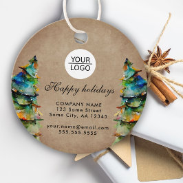 Lägg till Anpassningsbar för Logotyp Julgran Befor Gåvor Etiketter