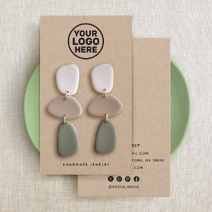 Lägg till Anpassningsbar Logotyp Kraft Earring Vis Visitkort