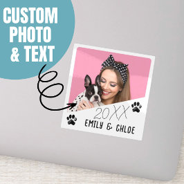 Lägg till Anpassningsbar Pet Photo Namn & Year Cut Klistermärken