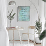 Lägg till Anpassningsbar Text Aqua och Teal Grunge Poster<br><div class="desc">Bakgrunden är täckt av en grinig bild med högkontrast och repor av vintage, turkos, persikor och teal. Dessutom lades en mall fält till för din text. Använda det här utrymmet om du vill lägga till ditt favoritcitat eller din favoritkänsla. Det kanske är roligt. Du kanske behöver en poster som motiverar...</div>