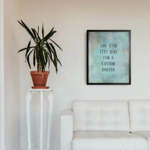 Lägg till Anpassningsbar Text Aqua och Teal Grunge Poster