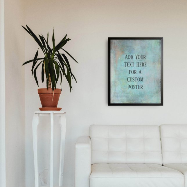 Lägg till Anpassningsbar Text Aqua och Teal Grunge Poster (Skapare uppladdad)