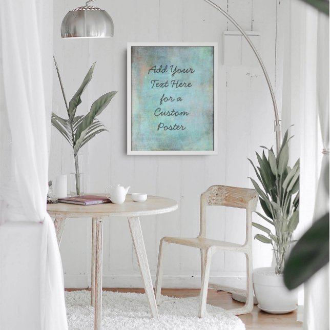 Lägg till Anpassningsbar Text Aqua och Teal Grunge Poster (Skapare uppladdad)