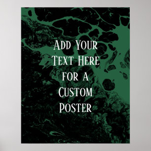 Lägg till Anpassningsbarna Text Black & Löv Grönt Poster