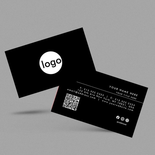 Lägg till anpassningsbarnas logotyp QR-kod Visitkort (Skapare uppladdad)