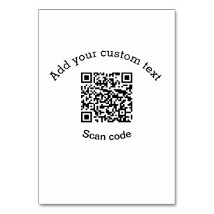 Lägg till anpassningsbarnas textskanning QR-kodför Bordsnummer