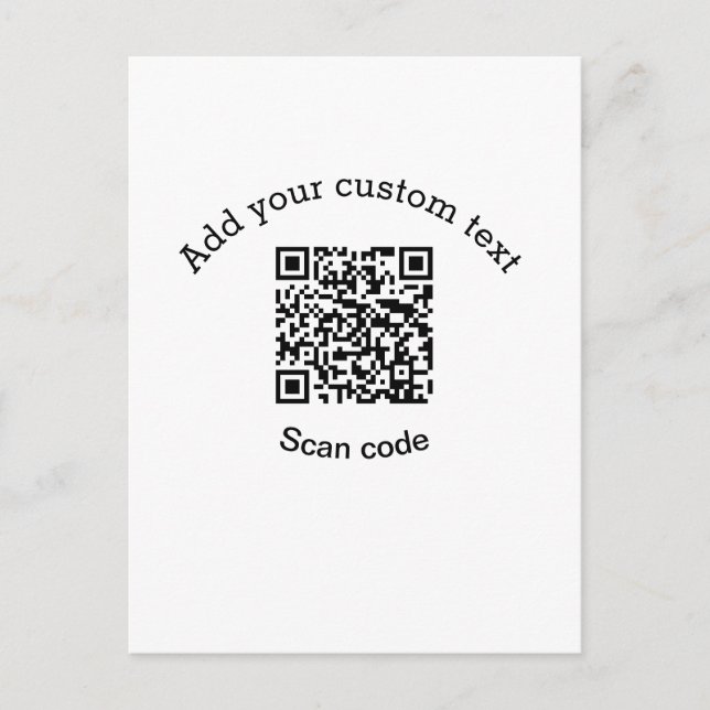 Lägg till anpassningsbarnas textskanning QR-kodför Vykort (Framsida)