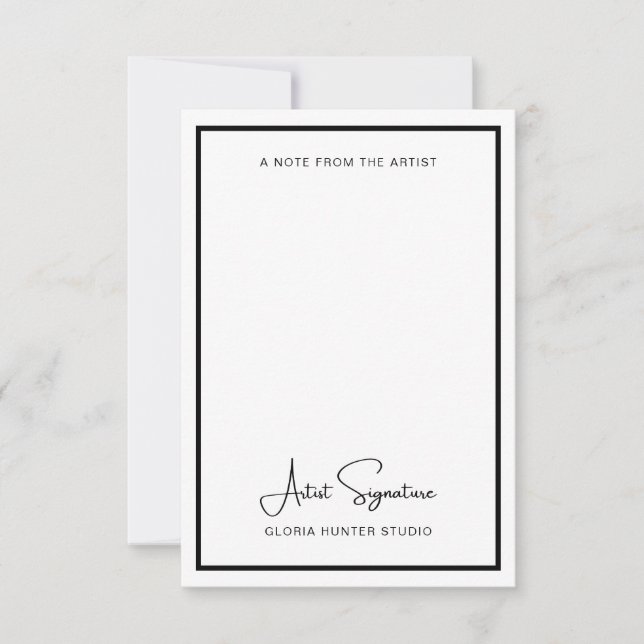 Lägg till anteckning om Namnteckning Anpassningsba Tack Kort (Framsida)