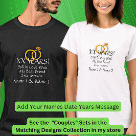 Lägg till årsdatum, Namn, Bröllop-årsdag par T Shirt
