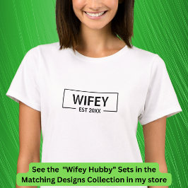 Lägg till årstidsändringstext, hubby Wifey Par T Shirt