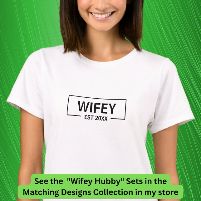 Lägg till årstidsändringstext, hubby Wifey Par T Shirt (Skapare uppladdad)