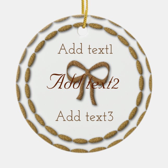 Lägg till Baby-julljulen i Guld-bow Julgransprydnad Keramik (Framsidan)