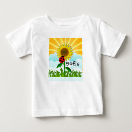 Lägg till Baby Namn i solsken och solros T-Shirt