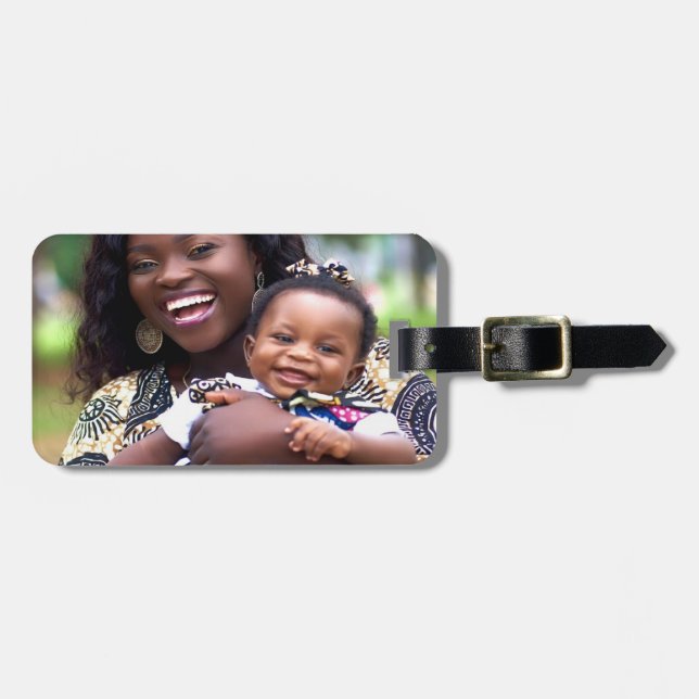 Lägg till babyfoto Anpassa Personalisera Bagagebricka (Horisontell Framsida)