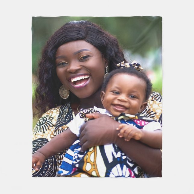 Lägg till babyfoto Anpassa Personalisera Fleecefilt (Framsidan)