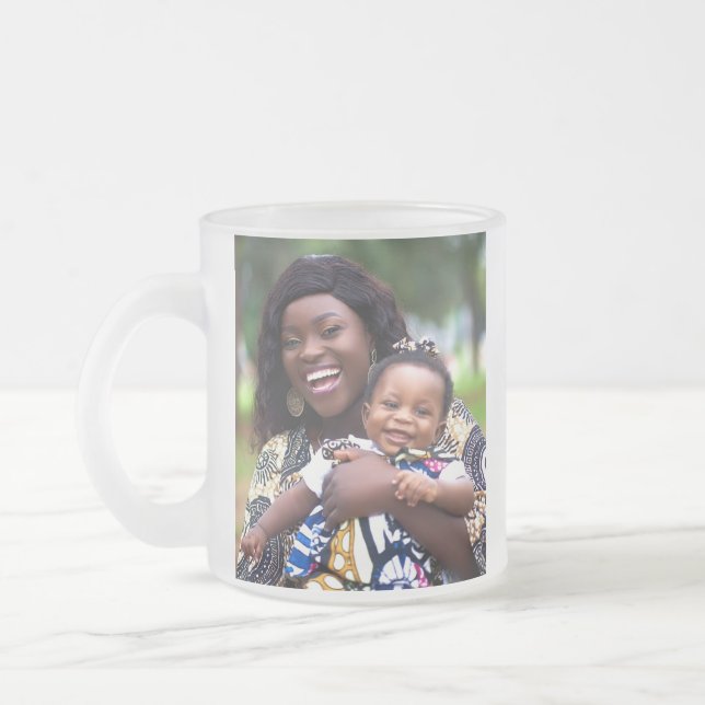 Lägg till babyfoto Anpassa Personalisera Frostad Glasmugg (Vänster)