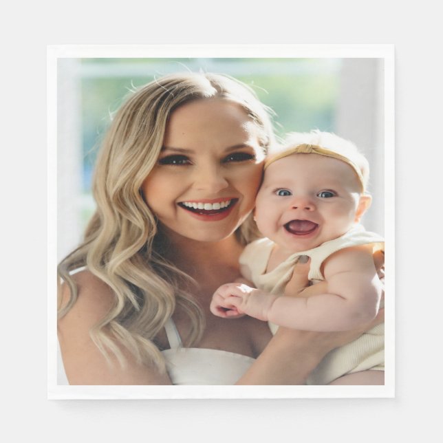 Lägg till babyfoto Anpassa Personalisera Pappersservett (Framsidan)