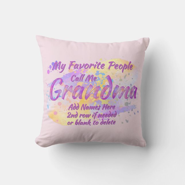 Lägg till Barnbarn Namn Favorite People Kalla mig  Kudde (Framsida)