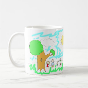 Lägg till barnens teckning i den här kaffemugg